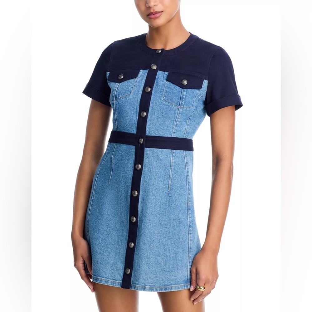 Cinq à Sept Combo Button Front Layla Dress